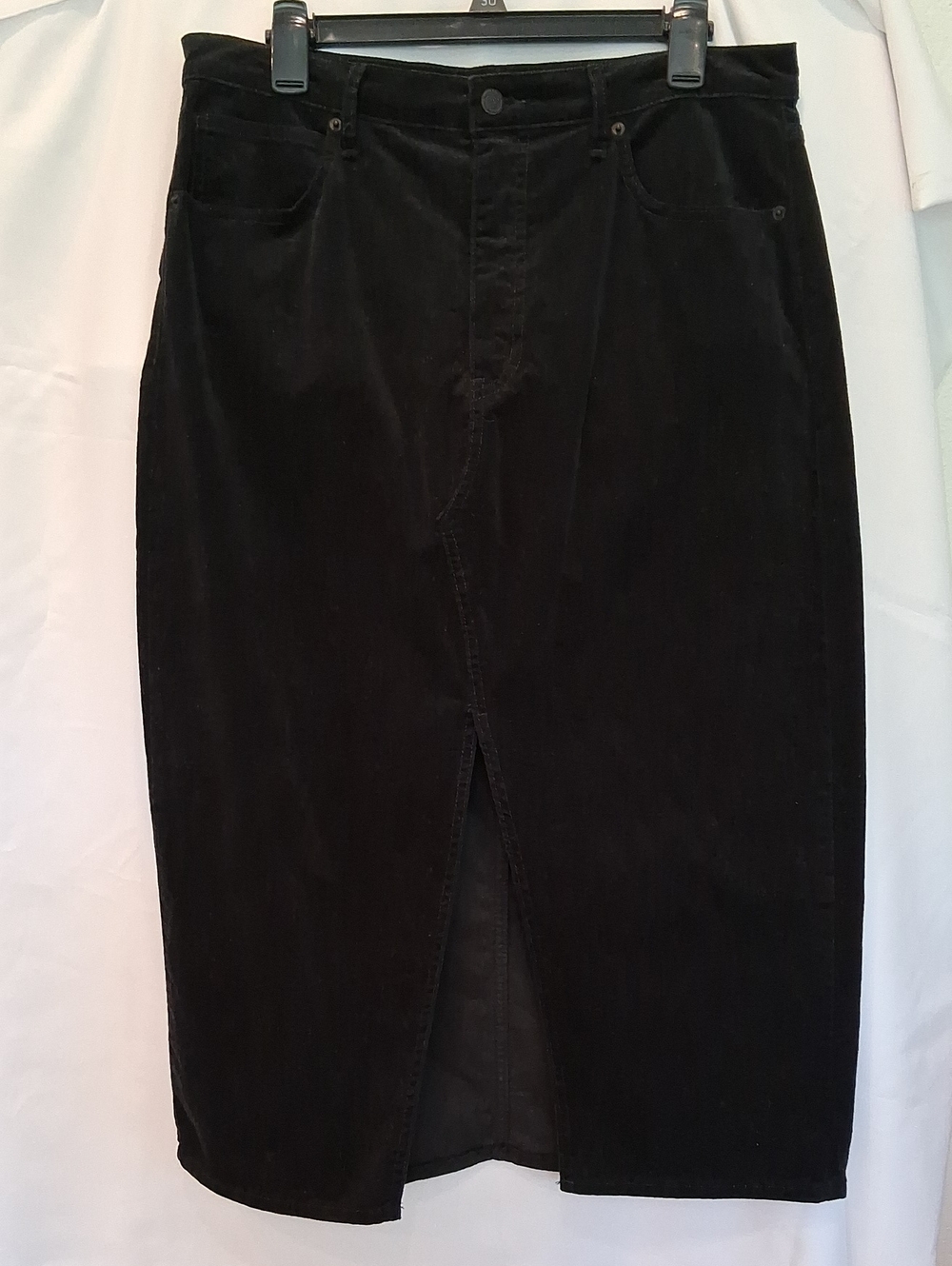 Jessica Simpson Black Maxi Pencil Skirt with Front Slit Velvety Fabric